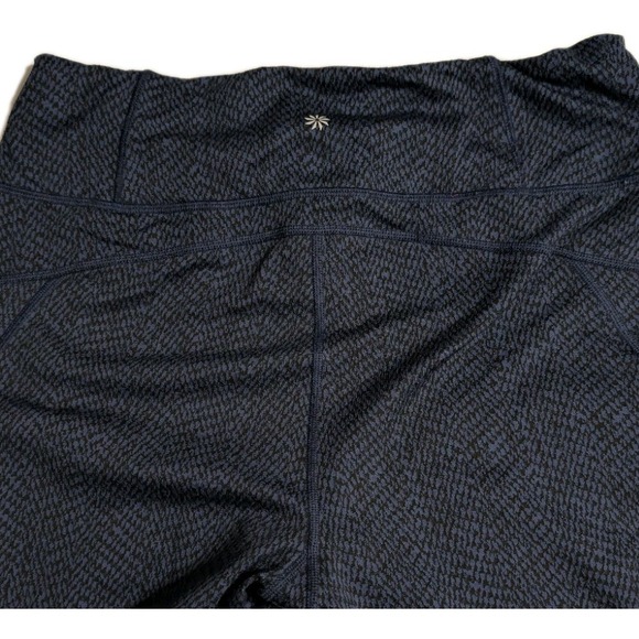 Athleta Rainier Textured Tight Leggings Women's M Navy Zip Pockets - Picture 6 of 6